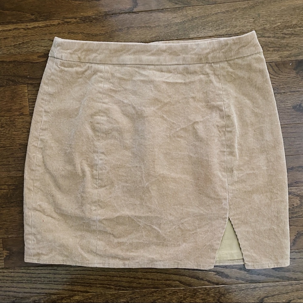 Showpo khaki corduroy mini skirt